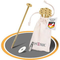 HENK Camping Set, XXL Universal Screw Pegs, Tent Screws 10 Pieces in with Bit 10 Plastic Washers for Screw Pegs Camping Large Tents Big Tent (300 mm)