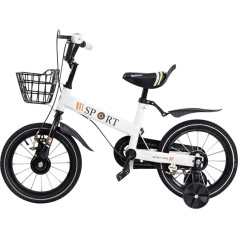 homewell 12/14/16 Zoll Kinderfahrrad für Babys, Kinderfahrrad für 2 bis 8 Jahre, mit abnehmbaren Stützrädern und Korb, für Wiesen, Bergstraßen