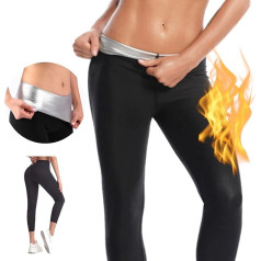 Leggings Trousers Sauna Trousers Thermal Sweating Exercise for Weight Loss Sports Fitness Sweating Shapewear Thigh Training Suit Waist Trainer Gym Boxing Slimming Women