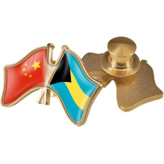 China Bahamas Cross Flag Brooch Pins - Retro Flag Print Emblem Patriotic Lapel Pin for Clothes Bags Shirts Travel Accessories