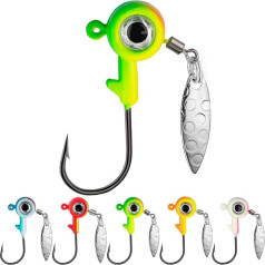THKFISH Jig Heads Set Blinker Fishing Jig Hooks Crappie Jigs 20 Pieces Fishing Jigs for Freshwater 1.75g, 3.5g, 5g, 7g