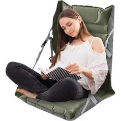 Aufblasbares Sitzkissen | Aufblasbarer Sitz mit Rückenlehne – Platzsparendes aufblasbares Bodenstuhlkissen für Camping, Angeln, Reisen, Rucksackreisen, Strandstadion