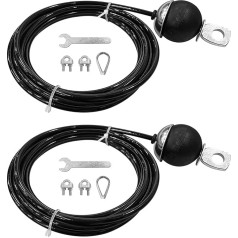 LJZP 2 Pack Fitness Pulley Cable 190cm Adjustable Home Gym Heavy Duty Weight Cable for Pulley System Cable Machine Workout Equipment Steel Wire Rope with