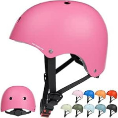 Korimefa Children's Bicycle Helmet / Skate Helmet, Adjustable, CE Certification, for Bicycle, Skateboard, Scooter, BMX, for Boys and Girls Ages 3 - 13 Years., pink