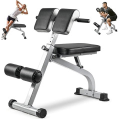 Folding Roman Chair, Hyperextension Bench for Home Gym, 8 Adjustable Heights, Supports 180 kg, Ideal for Core and Leg Training