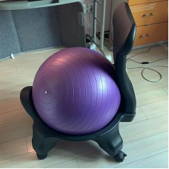 Ergonomic Balance Ball Chair for Office and Classroom, Flexible Seat, Yoga Ball Stool with Swivel Base, Fitness and Sensory Chair for Stability, Desk Seat for Better Posture and