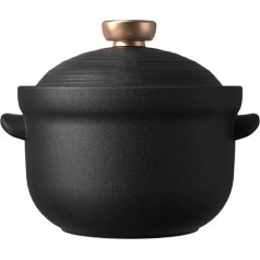 WOTZOV Cocotte en céramique épaisse et profonde, résistante aux hautes températures, Pour un Usage Domestique，Svart 25 * 14CM