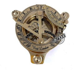 Maritime Compass Handmade Victorian Shiny Brass Sundial Compass Pocket Hiking Tracking for Brother