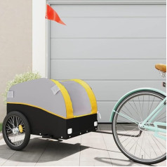 Bicycle Trailer Black and Yellow 45kg Iron, Bicycle Cargo Trailer, Bicycle Truck Trailer, Bicycle Truck, Bicycle Truck, Cycling, Camping, Luggage Storage, Carrier, Transpo