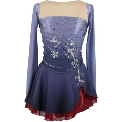 Nnnydjy Langarm Eislaufkleider Der Mädchen Von Mädchen Gymnastik Im Freien Trikotkleidung Hohe Elastizität Figur Skating Wettbewerb Tanzkostüme Handgefertigter Kristall