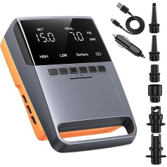 3T6B 13500mAh SUP Pumpe Elektrisch, 20 PSI Hochdruck Elektrische SUP Luftpumpe,12V DC Dual Stage Inflation & Deflation, Auto-Off und 6 Düsen für Stand Up Paddle Boards, Matratze, Zelte, Boote, Kajak