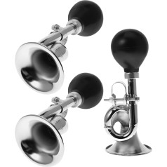 Happyyami 3stücke Teiliges Lauter Fahrradhupe Manuelle Luftpumpe Einsetzbar Installieren Robustes Material Für Wetterfeste Nutzung Silberne Für Stilvolles Radfahren