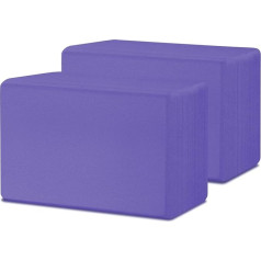 Yoga Blocks, Yoga Blocks, Sturdy Yoga Foam Blocks, High Density and Non-Slip Dance Blocks for Stretching and Toning, Fitness Accessories for Stability and Balance, 2 Pack Purple