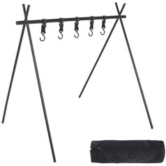 Kznifmk Tragbarer Campingständer aus Aluminium für den Außenbereich, klappbares und ultraleichtes Camping-Stativ, Kleiderbügel für verschiedene Reiseartikel, 50 x 70 x 72 cm