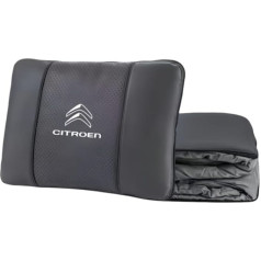 QYPLKJHG Reisedecke Kissen 2 in 1 für Citroen C1 2012-2014, Autokissen Decke mit Auto Logo Reisedecke für Auto Kuscheldecke Auto Decken Kissen Flugzeugdecke Auto Accessoires,Black