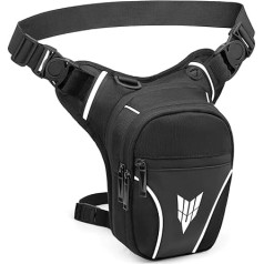 YERUUE Leg Bag Motorcycle Waterproof for Men Women Motorcycle Bag Leg with Reflective, Removable Adjustable Leg Strap, Sports Thigh Bag for Hiking Climbing, black, western