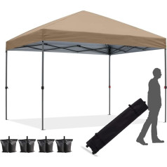 Easy Pop Up Canopy Tent 3.5m x 3.2m - Khaki