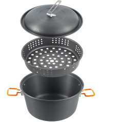 Multifunktionales Camping-Kochgeschirr, leicht, Camping, Picknicks, Suppentöpfe, Camping, Hängetöpfe, Aluminiumlegierung, Kochgeschirr, großes Fassungsvermögen