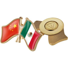China Mexico Patriotic Flag Brooch - Vintage Square Flag Print Brooch Ethnic Style Backpack Hat Pin Badge Accessories for Men Women