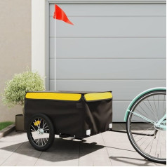 ShGaxin Load Trailer for Bicycle Black and Yellow 45 kg Iron, Bicycle Trailer, Load Trailer Bicycle, Load Trailer for Transport - 94085