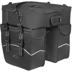 Greenlands Touring Bag Set (3 Pieces) Pannier Rack Bag Black 60 Litres