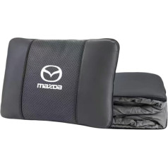 QYPLKJHG Reisedecke Kissen 2 in 1 für Mazda RX-8 2005-2012, Autokissen Decke mit Auto Logo Reisedecke für Auto Kuscheldecke Auto Decken Kissen Flugzeugdecke Auto Accessoires,Black