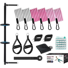 Adjustable Pilates Resistance Bar, Women's Pilates Training Kit, Pilates Bar for Beginners, Compact Home Gym Equipment, Portable Fitness Pilates Bar, Pilates Resistance Bands Kit