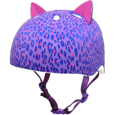 Krash Unisex Youth Fit System Youth Helmet (8+ Years) - Leopard Kitty - One Size 54-58cm Helmet, 54-58cm