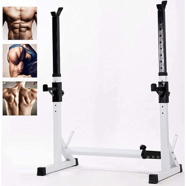 Halterung für Krafttraining, Squat Barbell, Rack für Krafttraining, Squat-Käfige für Langhantel, verstellbare Kniebeugenstange, Höhe 80 – 150 cm & Breite 73 – 105 cm