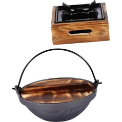 TOYANDONA 1 Satz Camping Sukiyaki Topf Set Gusseisen mit Deckel für Gyoza und Suppen Tragbar für Outdoor und Familienessen Effiziente Wärmeverteilung