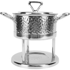 Yechiry 304 Stainless Steel Single Fire Oven, Single Hot Pot, Food Warmer Compact Camping Oven, Lid for Family Dorm Cooking