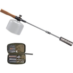 Campingmoon Camping Barbecue Torch Dual Fuel Head Adjustable for Charcoal Lighter with Storage Case MT-3955/I-1010 (Isobutane)