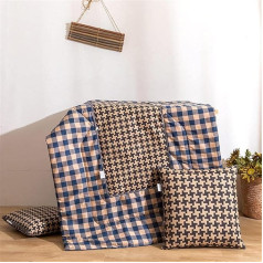 goodFarewell Kissendecke 2 in 1​ Reisedecke Kissen Quilt Multifunktionale Kissen Decke Nackenstützkissen Soft & Warm Nap Mat Kissen für Schlafsofa Bürostuhl （Kaffeefarbraster）