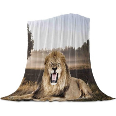 Flannel Blankets, Lion Blanket, Cushion, Warm Throws on Sofa Bed, Bedspread, Travel Blanket, Queen King Twin Size