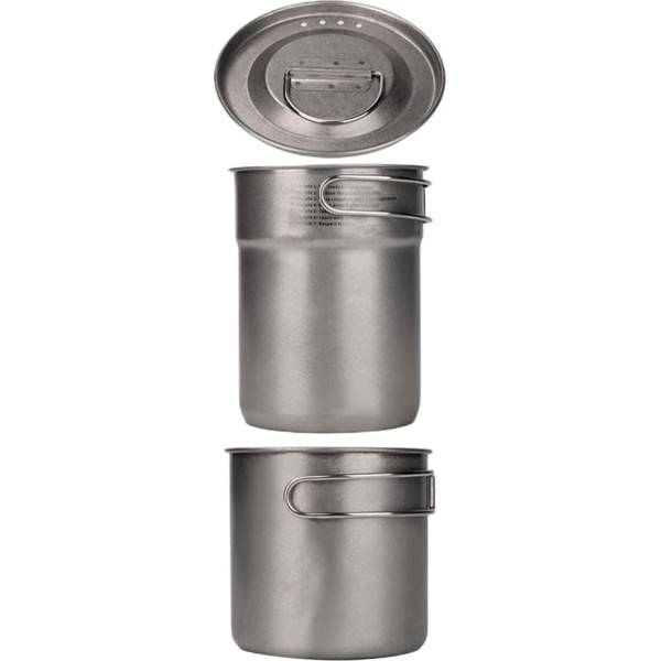 Camping Kochtopf | 2X Outdoor Kochgeschirr Edelstahl Campingtopf,Outdoor-Überlebensausrüstung, Tragbares Kochzubehör für Garten, Trekking, Wandern und Bergsteigen