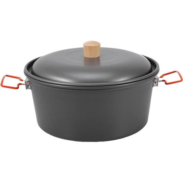 Camping im Freien und Kochtopf, leichte Dampfausrüstung, Camping -Kochtopf, hitzebeständiger Griff, leichte Konstruktion, 30x19 cm, zum Kochen, Grillen oder Dämpfen