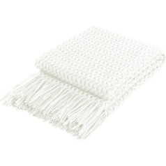 WJHDWYD Super Soft Decorative Grey Knitted Throw Blanket for Sofa Couch Chair Bed Lightweight Travel Blanket Nap Blanket Cashmere Soft and Cozy Delicate Weave Pattern with Fringe