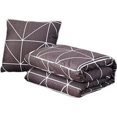 LIYGHFRTIO Transport Blanket and Cushion, 2-in-1 Aeroplane Blanket, Premium Soft Couch Pillow Quilt, Portable Camping Cushion, Warm Quilt for Quiet and Office (Size: 45 x 45 cm (Unfold 120 x 160 cm), Colour: D)