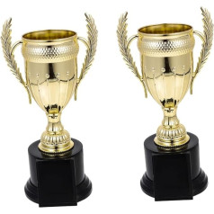 SWAYVES Trophy Trophy Plastic Trophy for Children Prizes Trophies Toy Reward Prize Cup Trophies for Games/Golden x 2 Pieces/16.5 x 8.5 x 6 cm