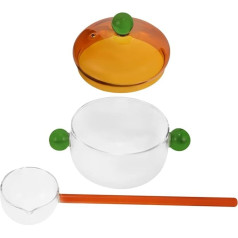 Suppentopf, Edelstahltopf, Kochtopf, 1 Set hohe Borosilikatglas-Schüssel, Suppentopf, Kochpfannen, Kochgeschirr, Küche, Suppentopf, Haushalt, Eintopf(Orange)