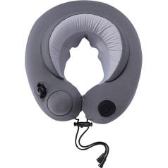 JMYSD Inflatable Travel Pillow, Portable U-Shaped Neck Pillow, Deep Tissue Massage, Neck Pain Relief, Suitable for Home and Office Use, Grey