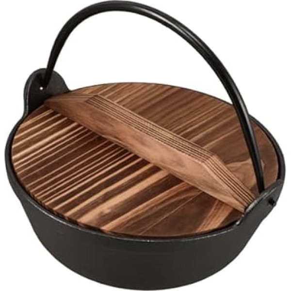 NAMOARLY 1 Set Outdoor Pot Campfire Pot Outdoor Cooking Pot Japanese Hub Pot Camping Deep Pot Casserole Frying Pan Outdoor Cookware Pressure Cooker Storage Pot Black Wood