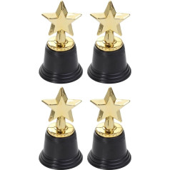 SWAYVES Pack of 4 Mini Star Trophyards Bulk, Goldard Trophies Winnerard Trophy Cups for Children's Wins Prizes Sports Competitions Party Favours