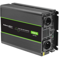 Monolīta sprieguma pārveidotājs | 2000w | 4000w | no 24v uz 230v | tīrs sinusoidālais vilnis