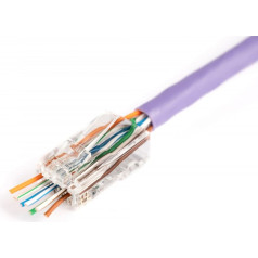 rj45 (8p8c) tiešais savienotājs, cat.6, neekranēts, vid. 26-24, iepakojumā 100 gab.