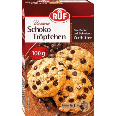 RUF Chocolate Droplets Dark Bitter Bakeproof Chocolate Drops for Baking & Decorating Cakes & Co., Topping for Porridge, Gluten-Free & Vegan
