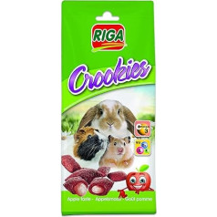 Riga - Crookies with Apple - Crispy Biscuits for Dwarf Rabbits, Guinea Pigs and Small Rodents - Rich in Vitamins and Omega 3 - 50 g