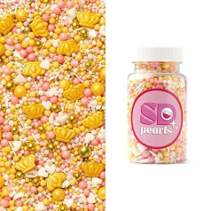 SD Pearls Sugar Sprinkles, Colourful Sprinkle Mix, Scatter Decoration for Cakes, Cupcakes, Cotton Candy, Cake Pops and Dessert Sugar Sprinkles for Baby Showers, Children's Birthday Parties (Mix