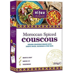 Al'Fez Moroccan Spice Couscous 200g - Golden Couscous with Exotic Spices, Sultanas and Pine Nuts. Ideal for Vegetarians and Vegans