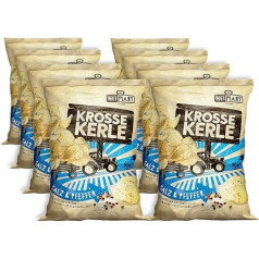 Krosse Kerle Chips | HeiMart | Salt & Pepper | Box of 8 | Regional | Gluten Free | Vegan | 8 x 115 g